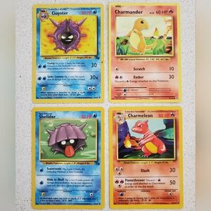 Pokémon Trading Cards - Cloyster, Charmander, Shellder, Charmeleon